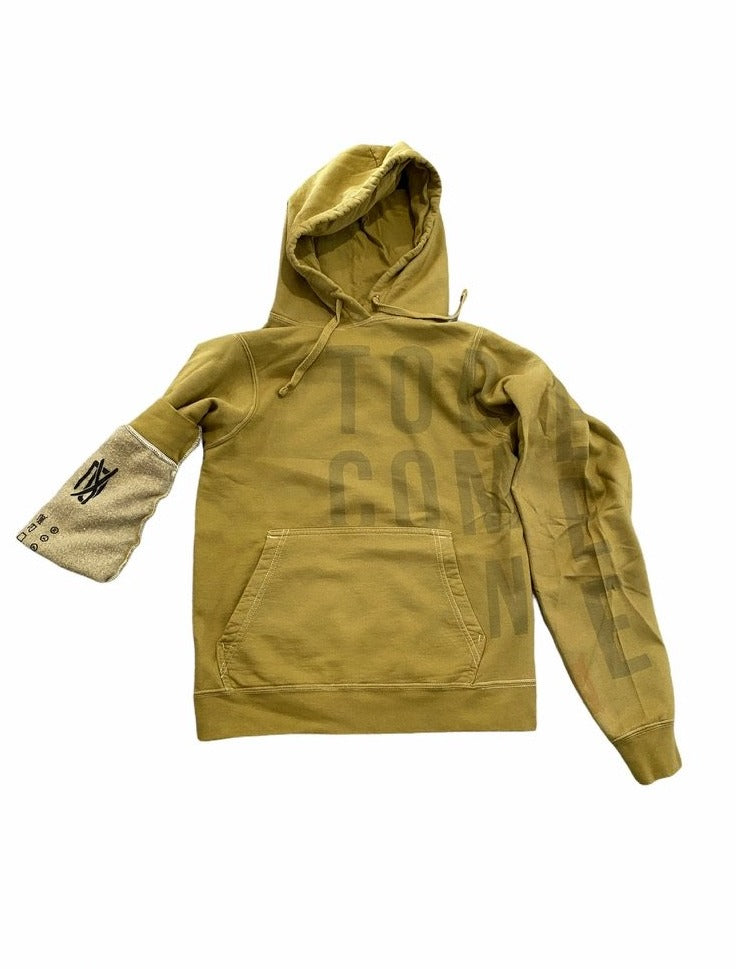 Hoodie- Light Tobecome print- Mustard – To Become One