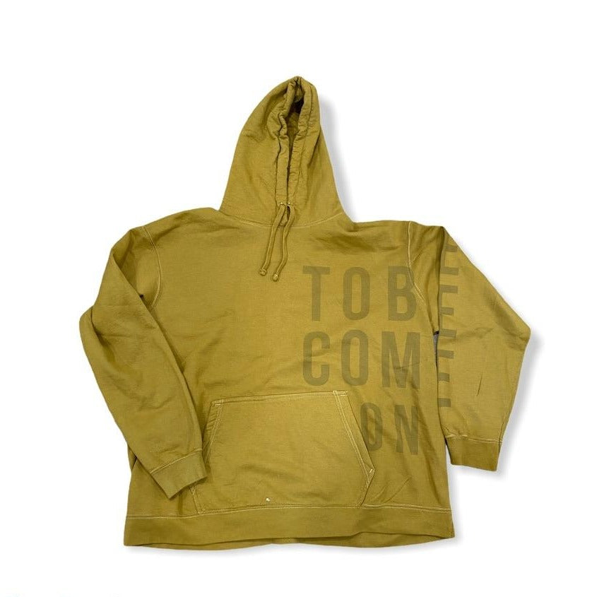 Hoodie- Light Tobecome print- Mustard – To Become One