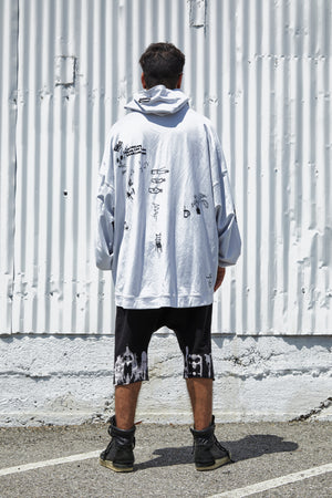 Embroidery Hoodie- White