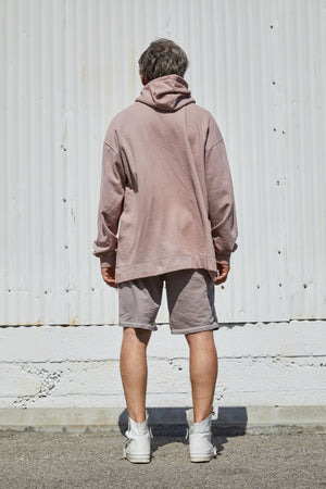 Hoodie with Iron logo- Dusty Pink