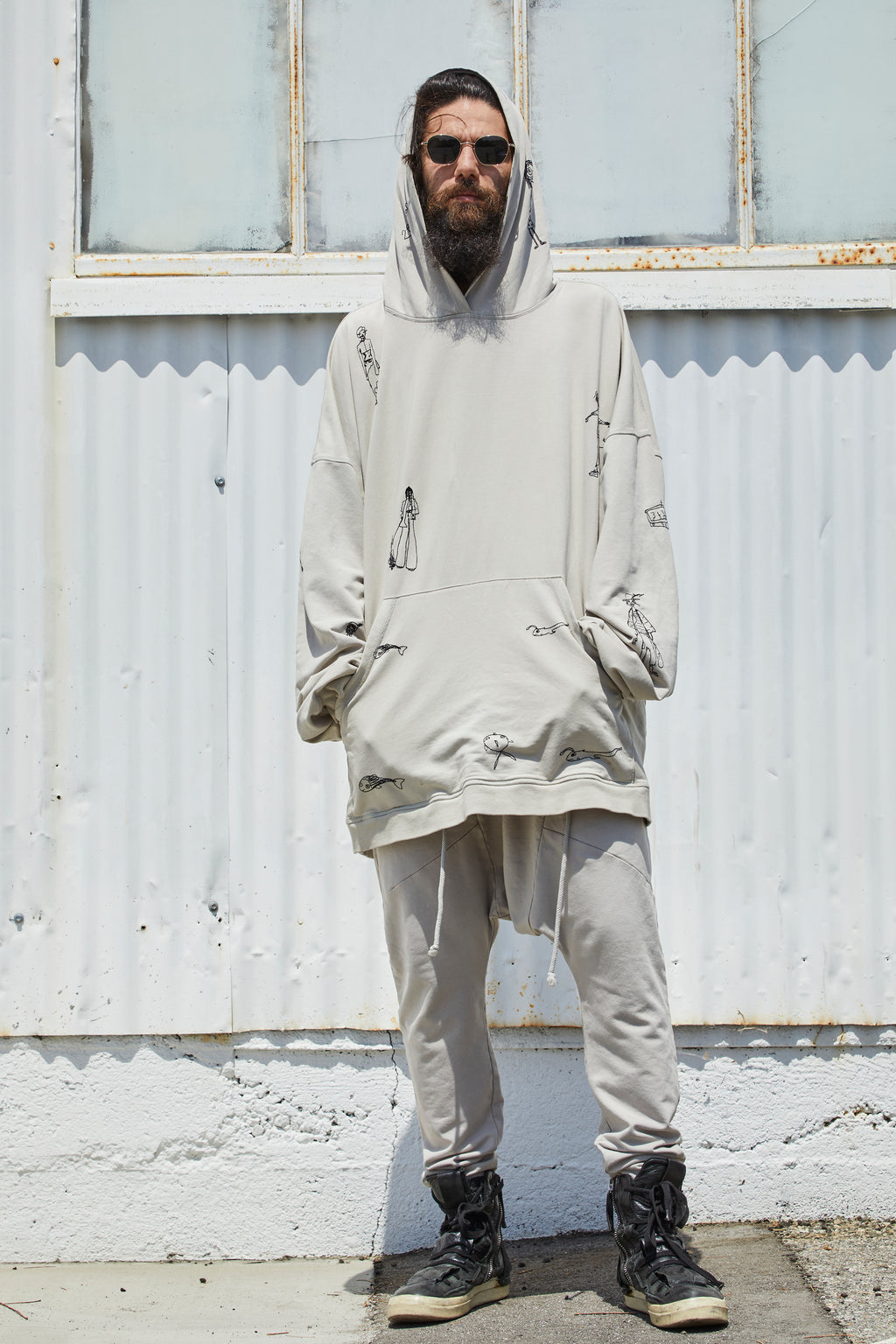 Embroidery Hoodie- Sand