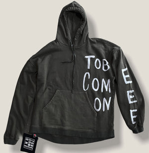 Hoodie with writing on on sale sleeve