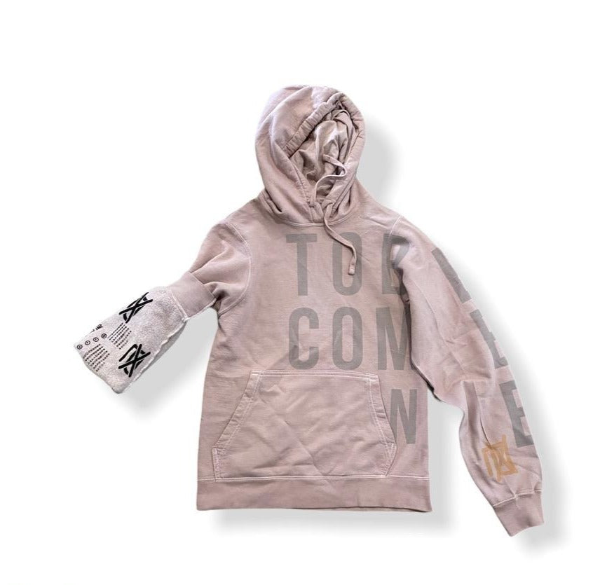 Little one Hoodie- Light Tobecome print- Dusty Pink
