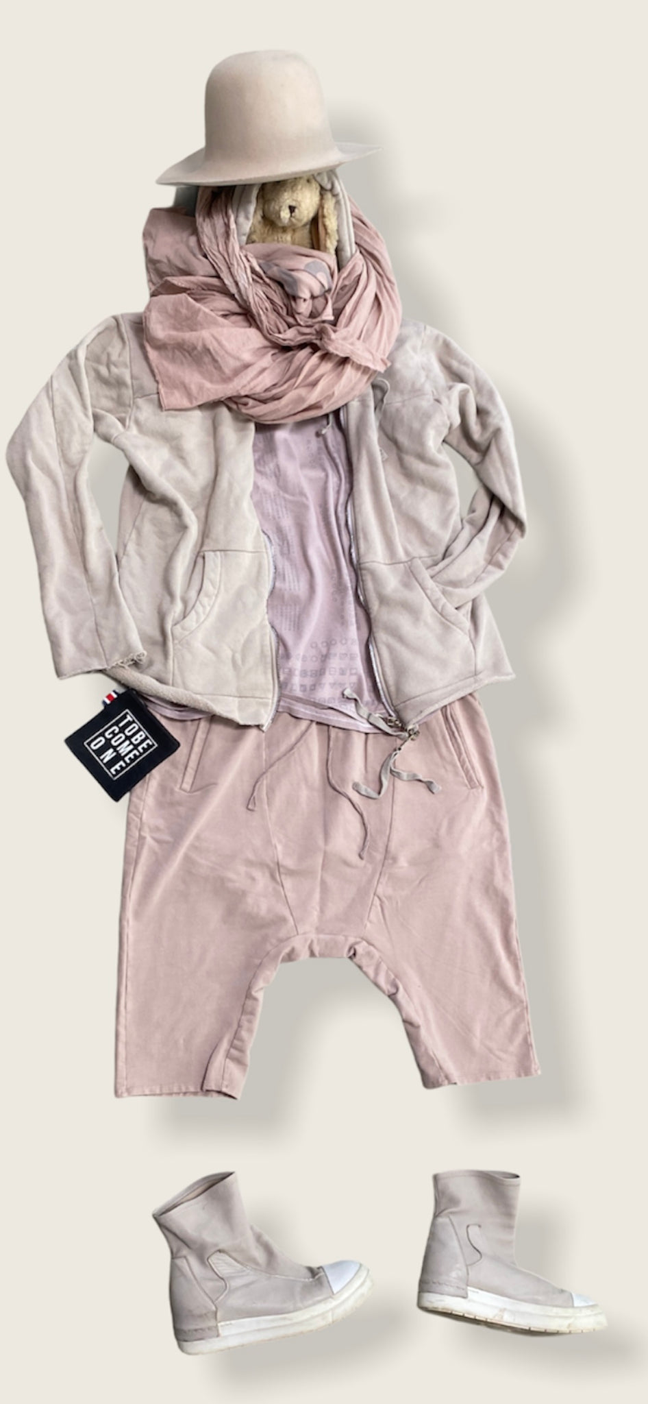 Hoodie - zip up - Dusty Pink