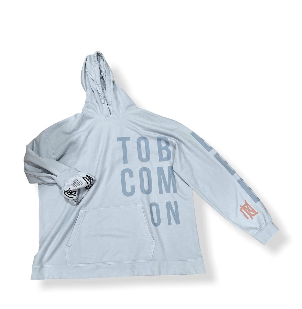 Hoodie- Light Tobecome print- Ice Blue